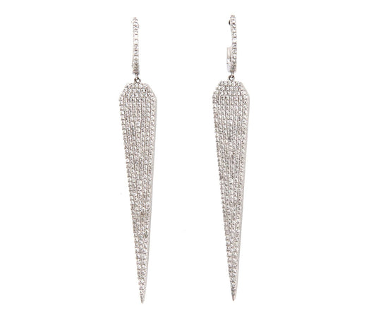 1.68ctw Pave Diamond Spike Dangle Earrings in 14K