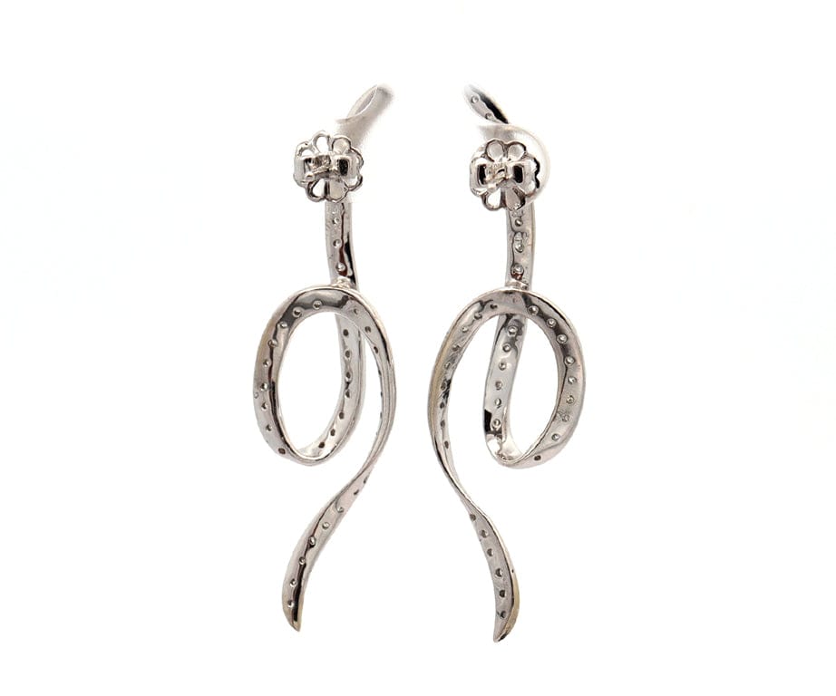 0.60ctw Diamond Swirl Loop Earrings in 14K