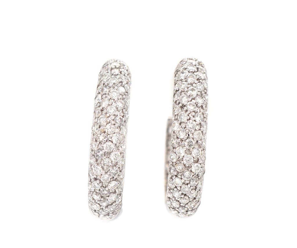 2.00ctw Pave Diamond Inside Out Hoop Earrings in 18K