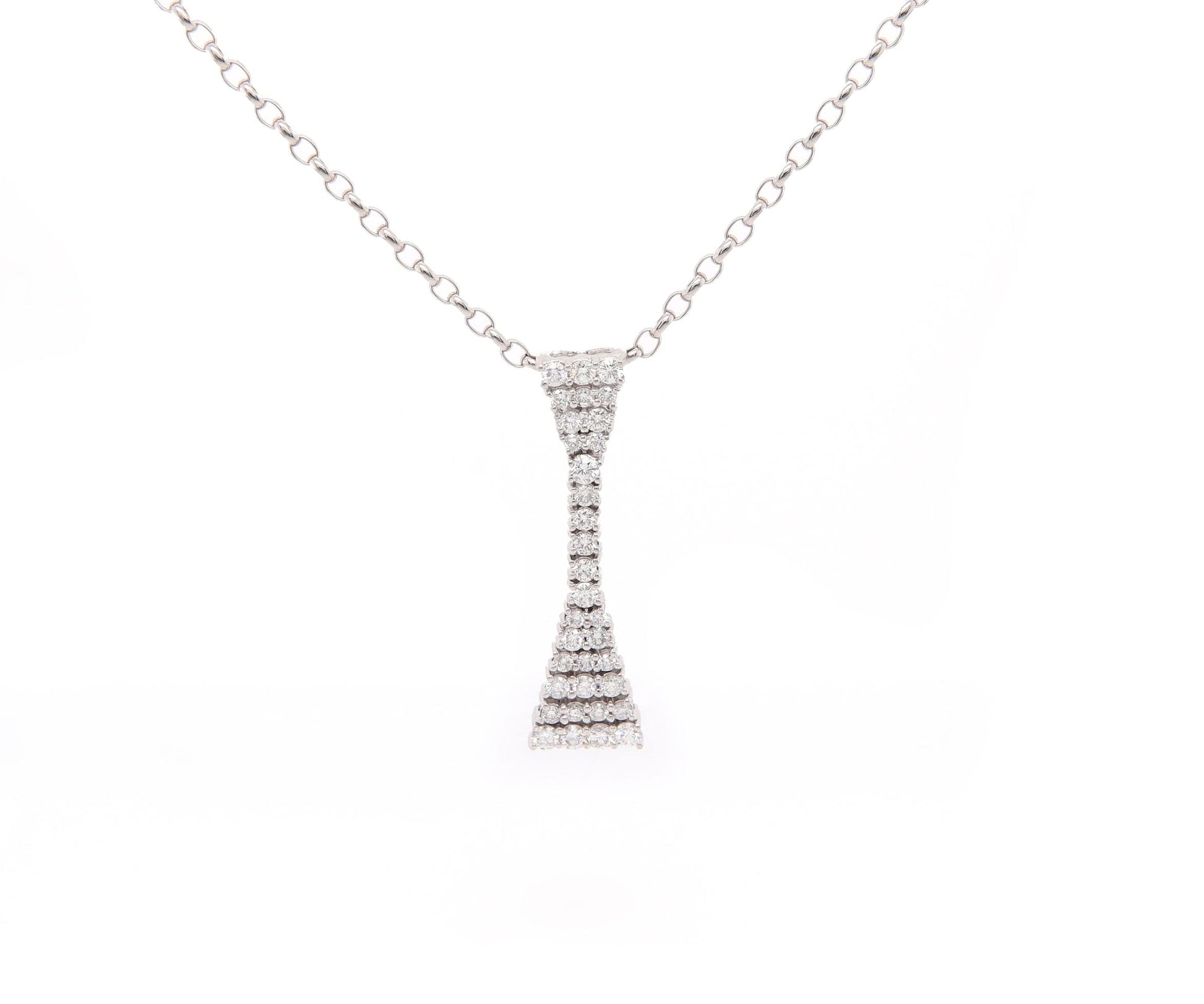 0.85ctw Diamond Abstract Hourglass Pendant Necklace in 18K