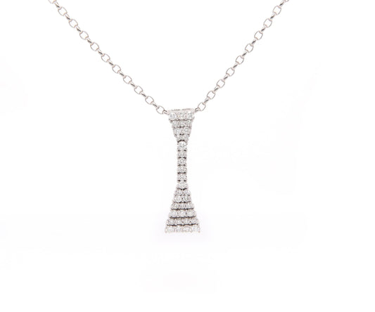 0.85ctw Diamond Abstract Hourglass Pendant Necklace in 18K