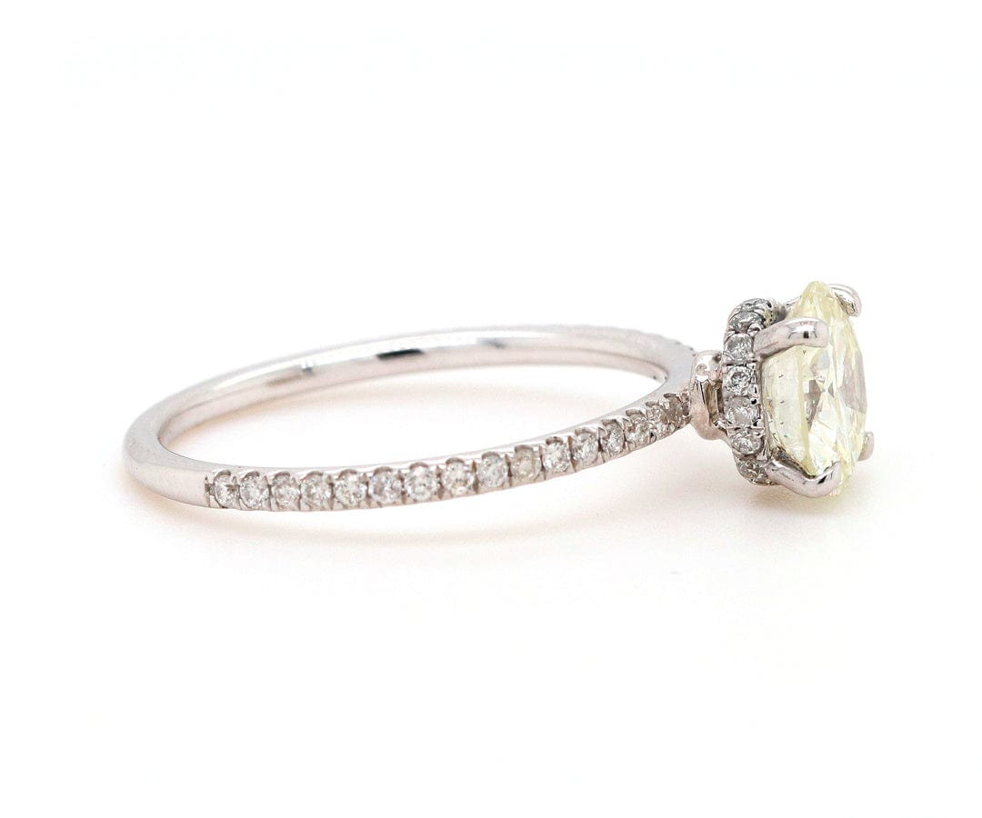 1.45ctw Round Diamond Under Halo Straight Engagement Ring in 18K