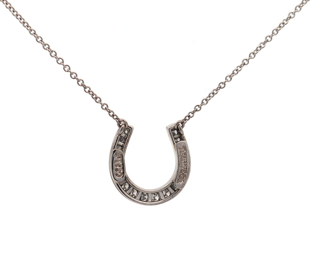 Tiffany & Co. 0.25ctw Diamond Horseshoe Pendant Necklace in Platinum