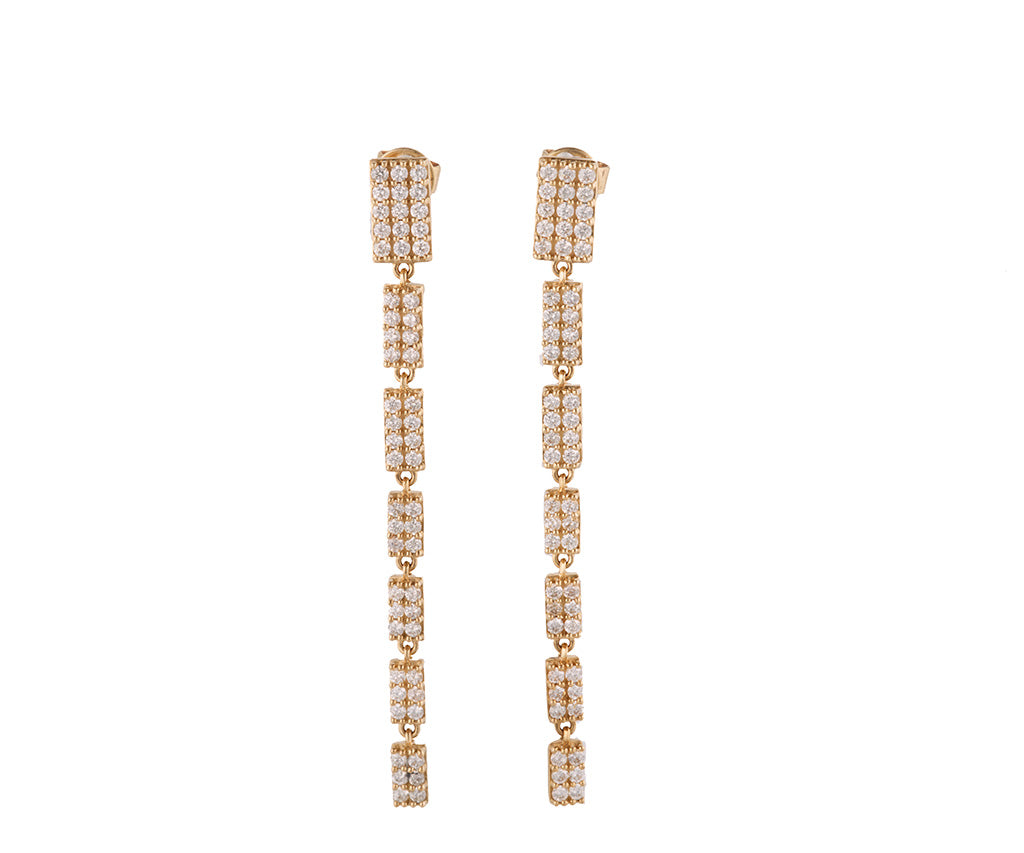 1.00ctw Diamond Multi Bar Dangle Earrings in 14K