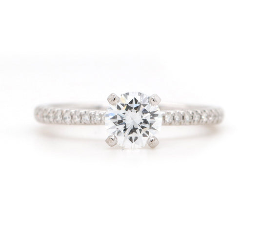 0.81ctw Round Diamond Straight Engagement Ring in 14K