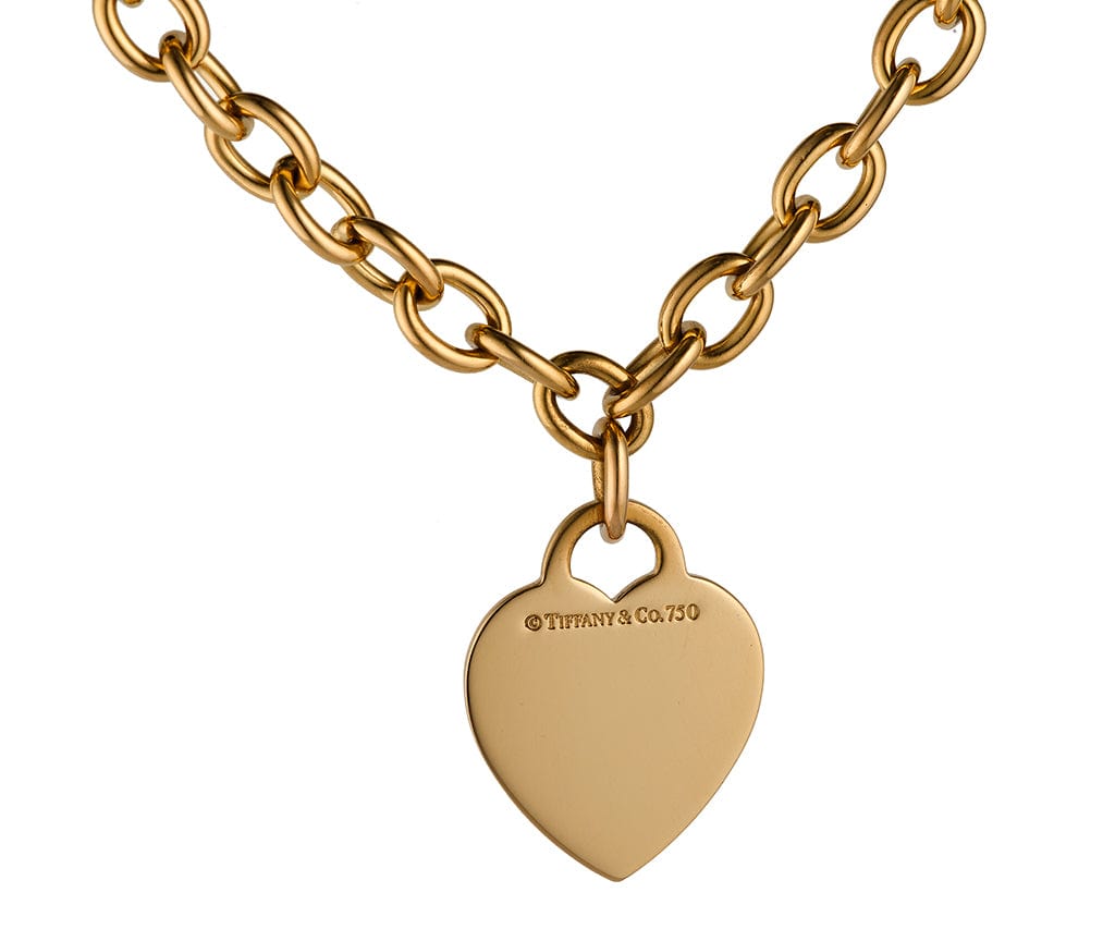 Tiffany & Co. Heart Tag Choker Necklace in 18K W/Box