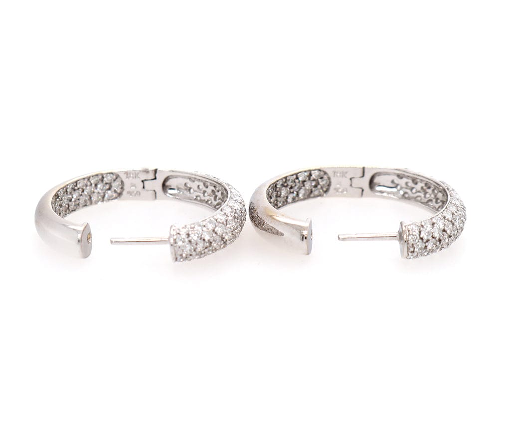 2.00ctw Pave Diamond Inside Out Hoop Earrings in 18K