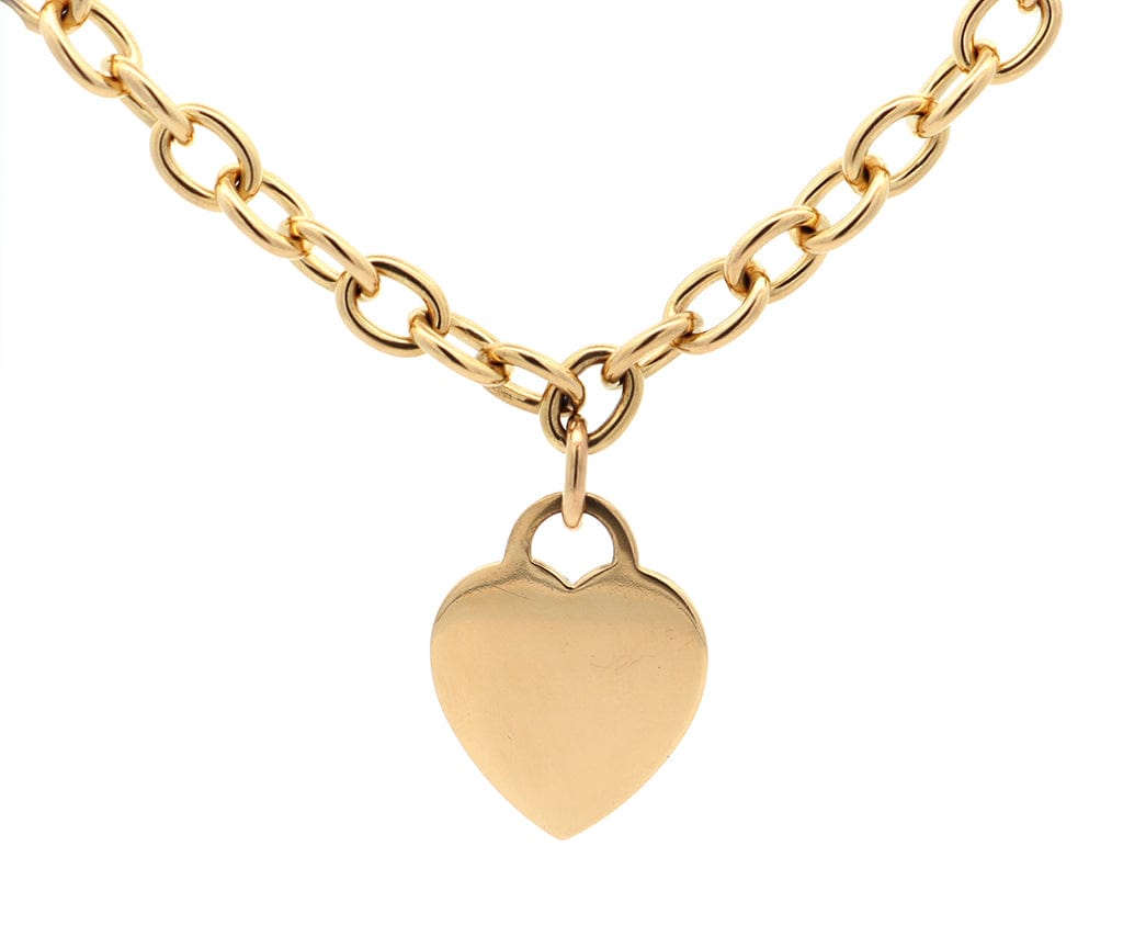 Tiffany & Co. Heart Tag Choker Necklace in 18K W/Box