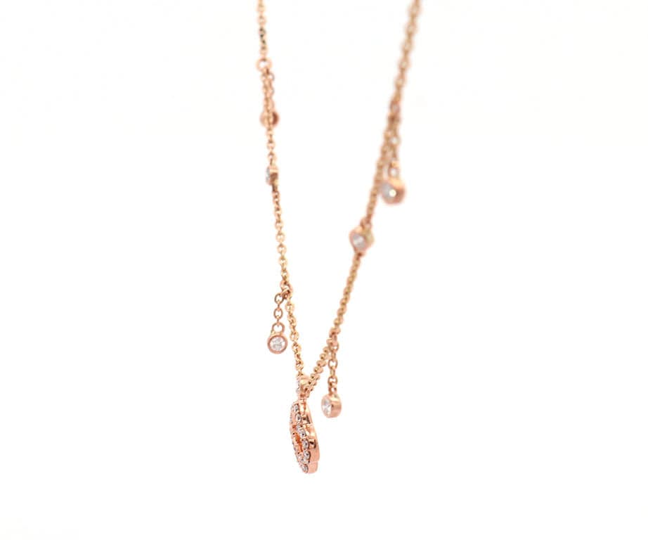 0.50ctw Diamond Station Clover Pendant Necklace in 14K