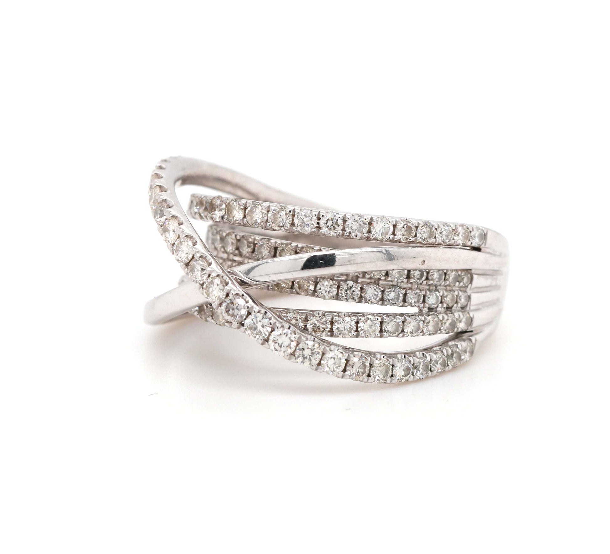 1.51ctw Diamond Crossover Ring in 14K