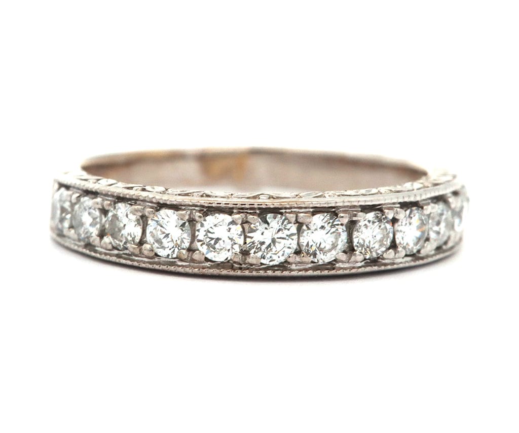 0.50ctw Diamond Milgrain Heirloom Wedding Band Ring in 14K