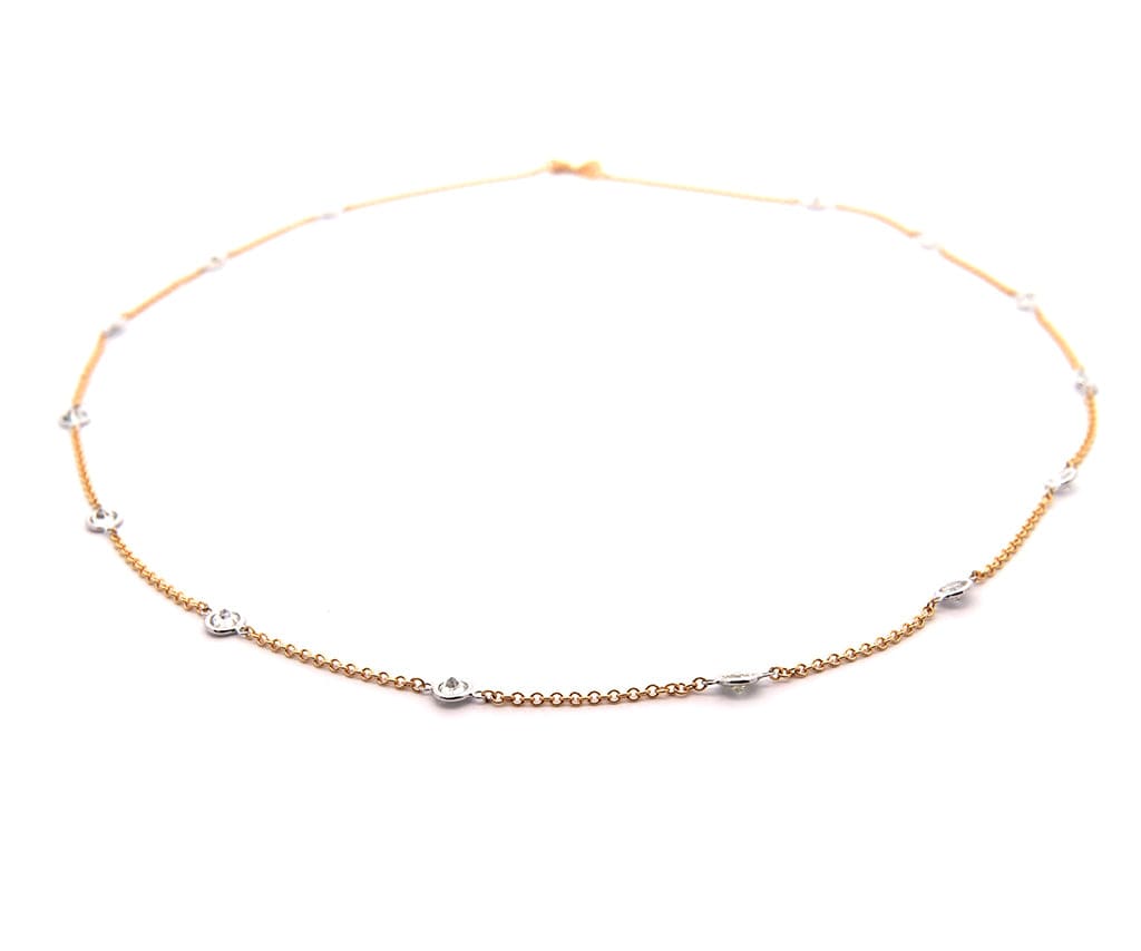 1.37ctw Round Diamond by the Yard Station Necklace in 18K