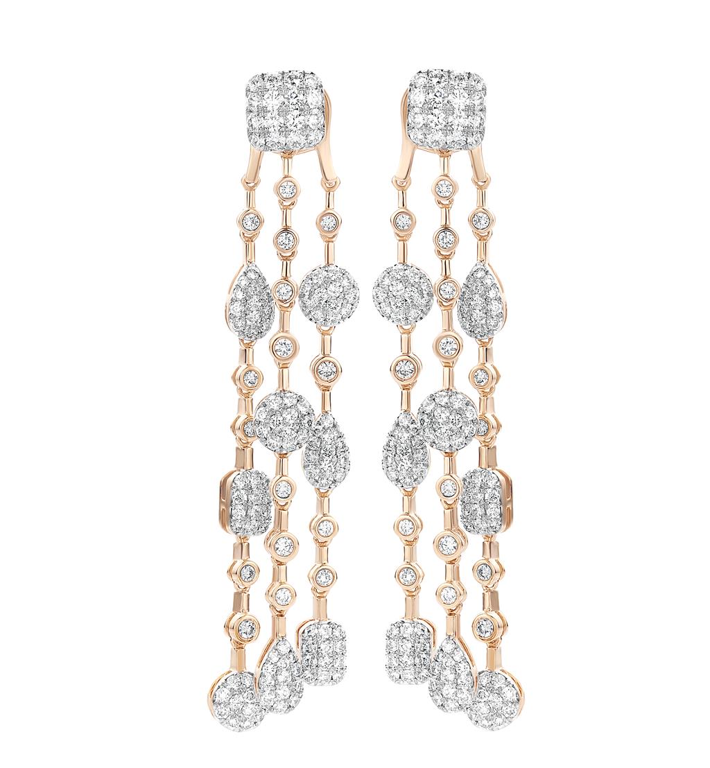 Tirisi 18K Rose Gold Diamond Drop Venice Earrings