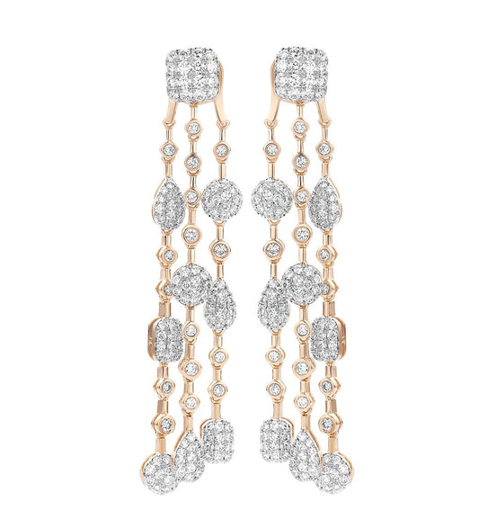 Tirisi 18K Rose Gold Diamond Drop Venice Earrings