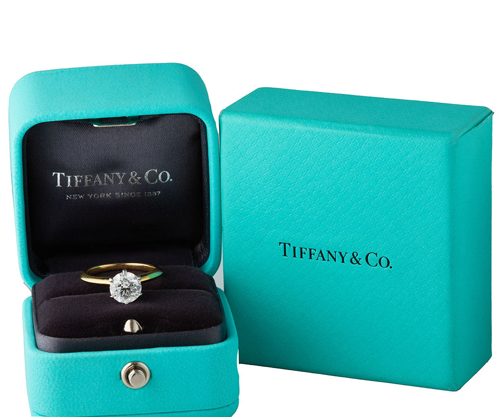 Tiffany & Co. 1.38ct Round Diamond Triple Excellent Solitaire Ring 18K W/Box