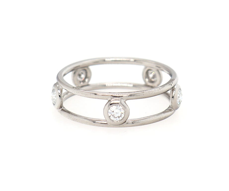 0.25ctw Round Diamond Bezel Set Open Band Ring in Platinum