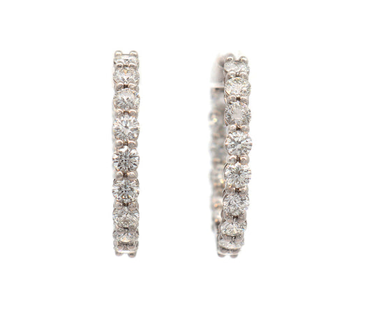 Tiffany & Co. 2.39ctw Diamond Medium Inside Out Hoop Earrings in Platinum