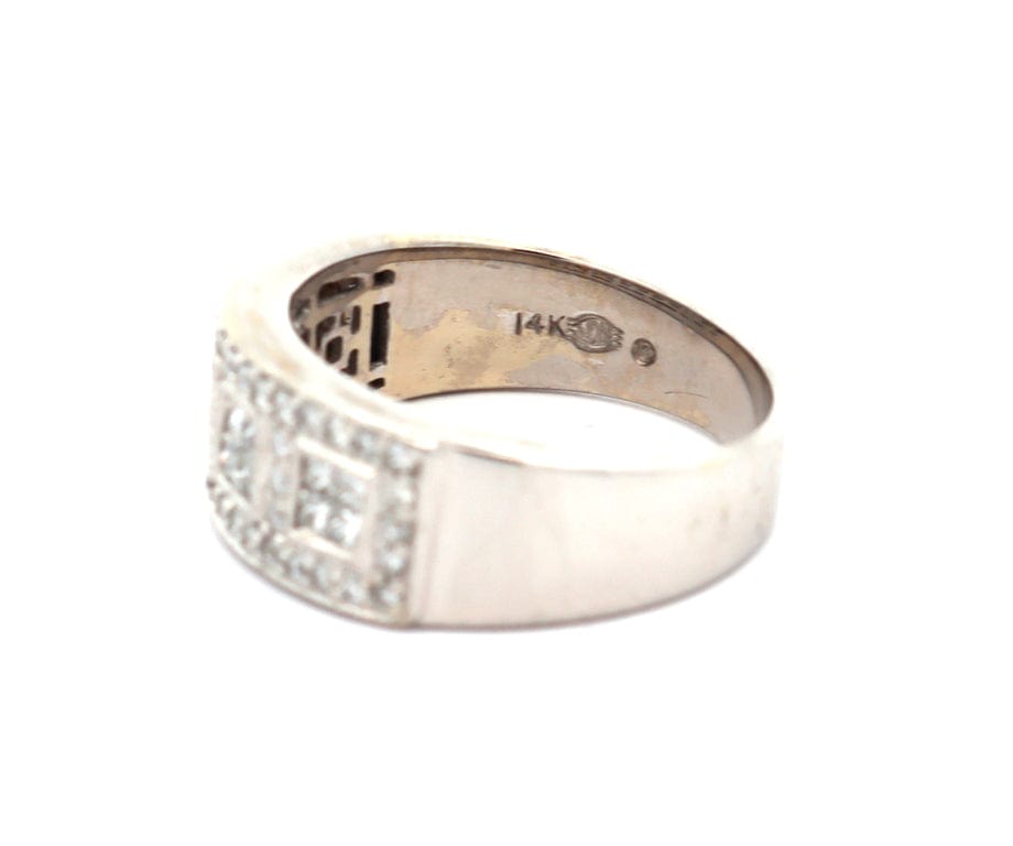 1.00ctw Round and Princess Diamond Invisible Set Ring in 14K