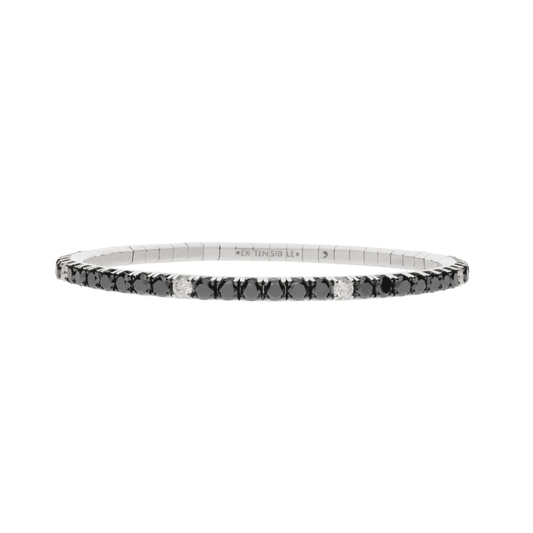 18K White Gold Black and White Diamond Bracelet