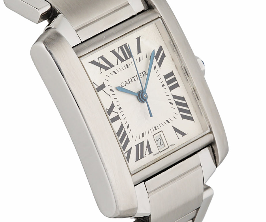 2000 Cartier Tank Francaise 2302 28MM Silver Dial Ladies Watch