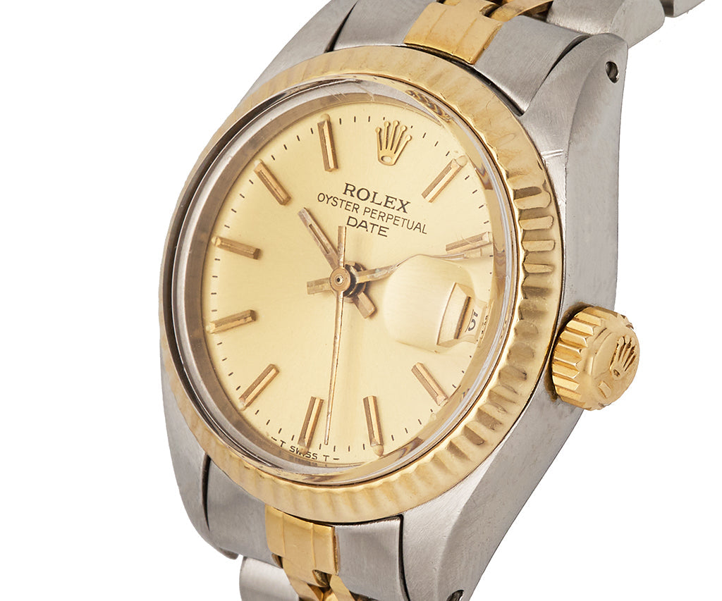 1981 Rolex Date 6917 24MM Champagne Index Dial Ladies Watch