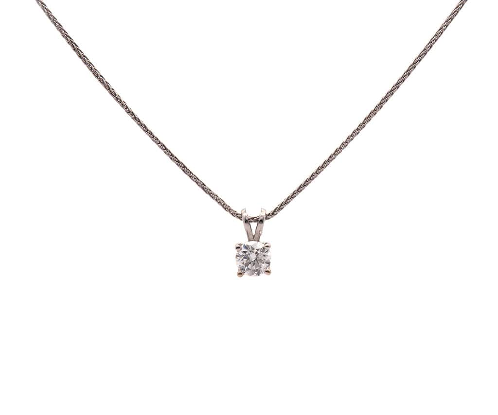 0.60ct Round Diamond Solitaire Pendant Necklace in 14K