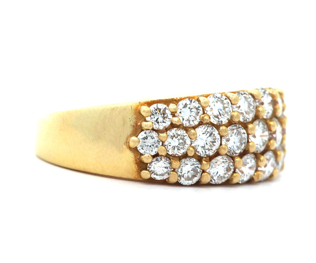 1.50ctw Round Diamond Triple Row Band Ring in 18K