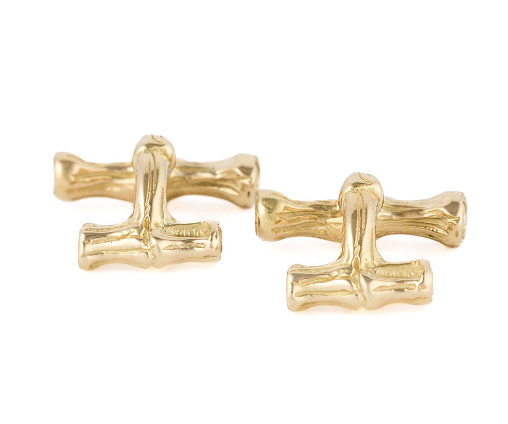 Vintage Tiffany & Co. Bamboo Style Cufflinks in 18K