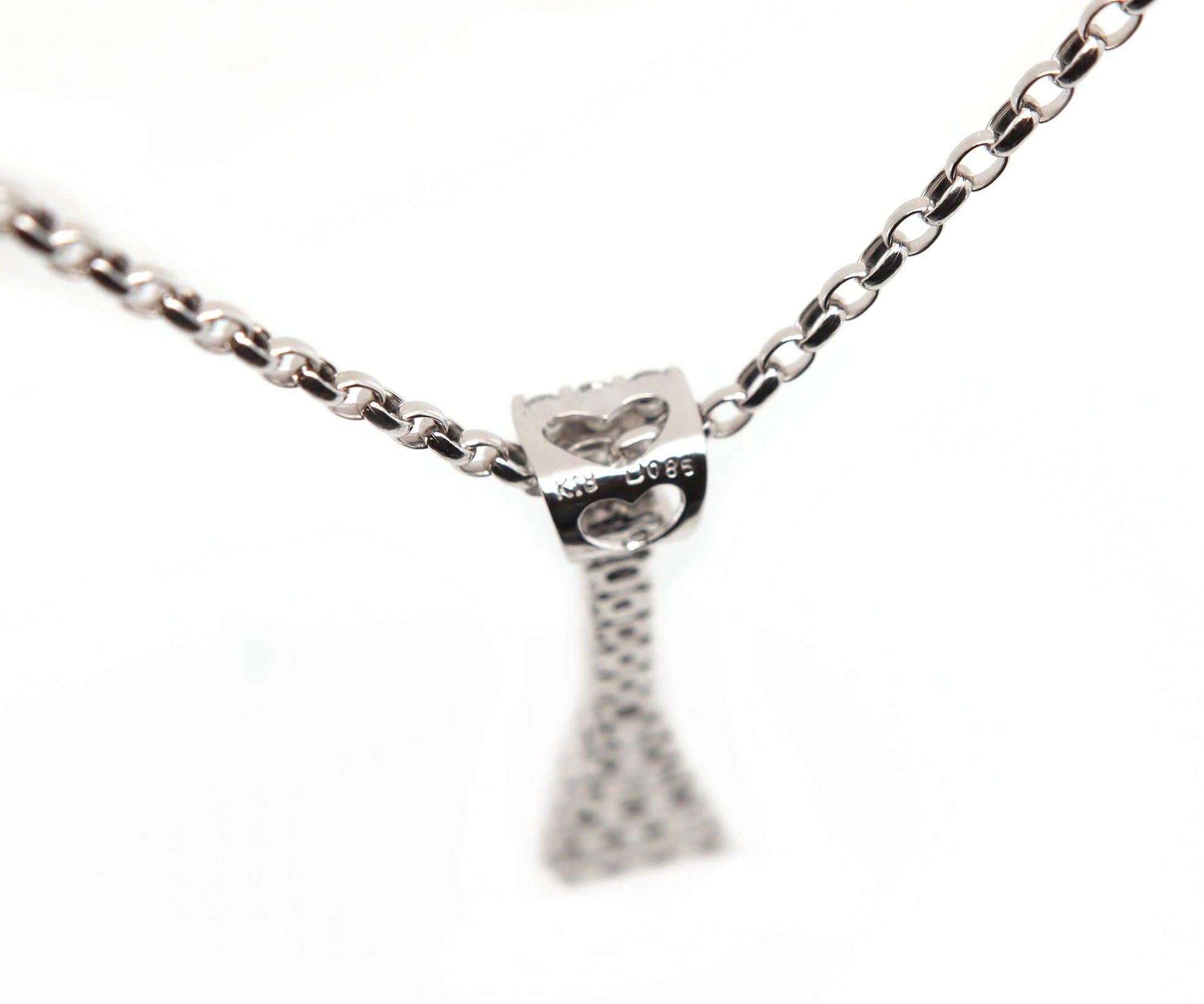 0.85ctw Diamond Abstract Hourglass Pendant Necklace in 18K