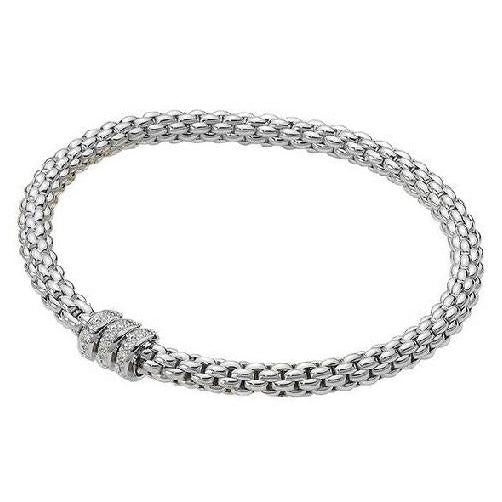 18K White Gold Diamond Flex Bracelet