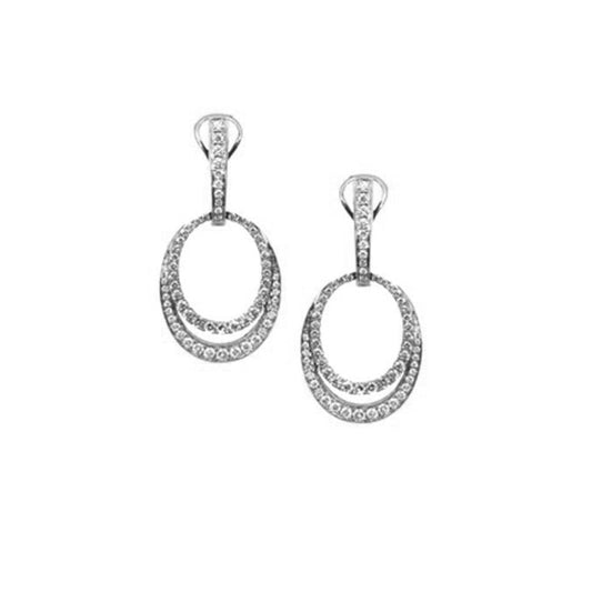 18K White Gold Diamond Looped Earrings