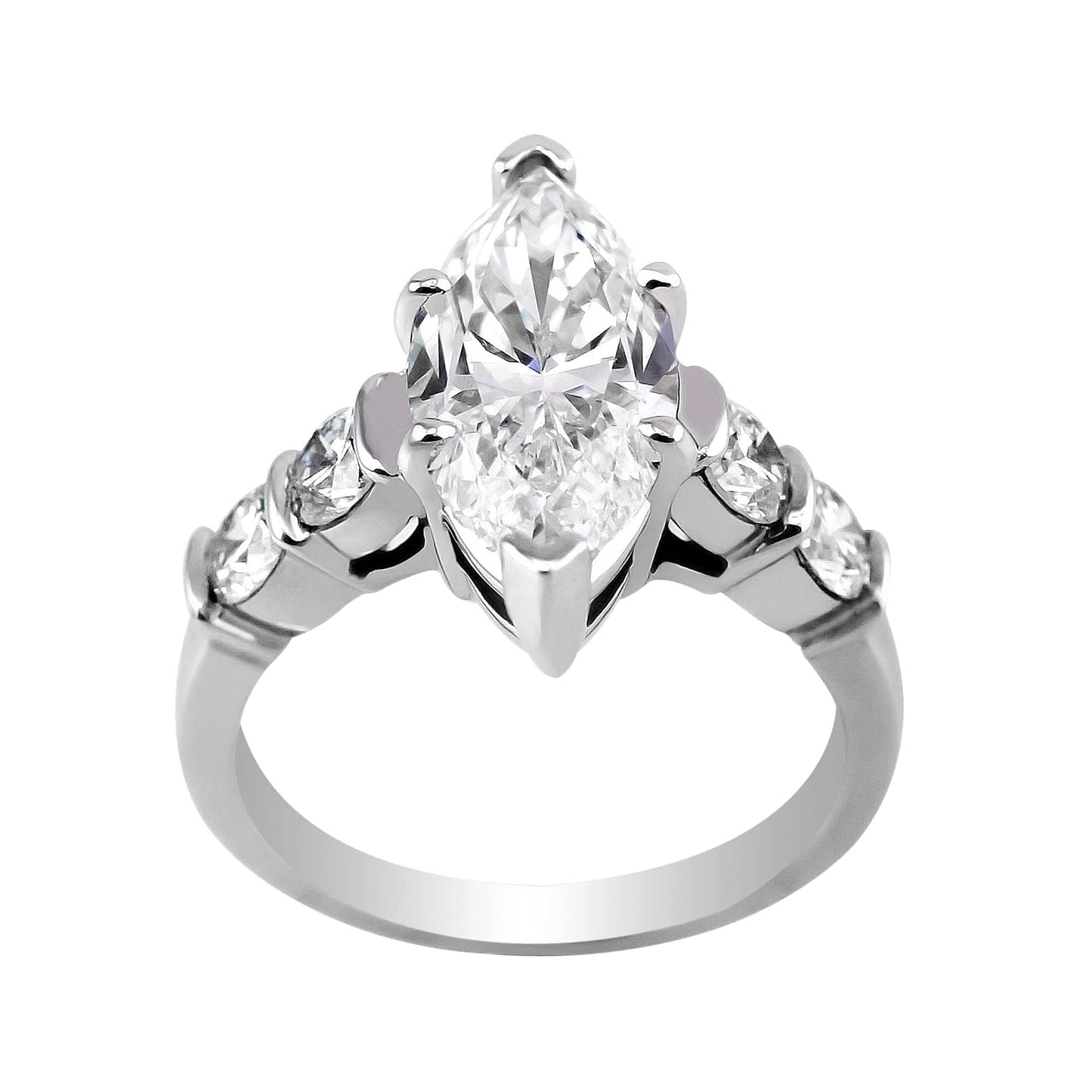 18k White Gold 3ct Marquise Cut Diamond Ring