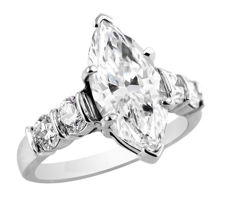 18k White Gold 3ct Marquise Cut Diamond Ring