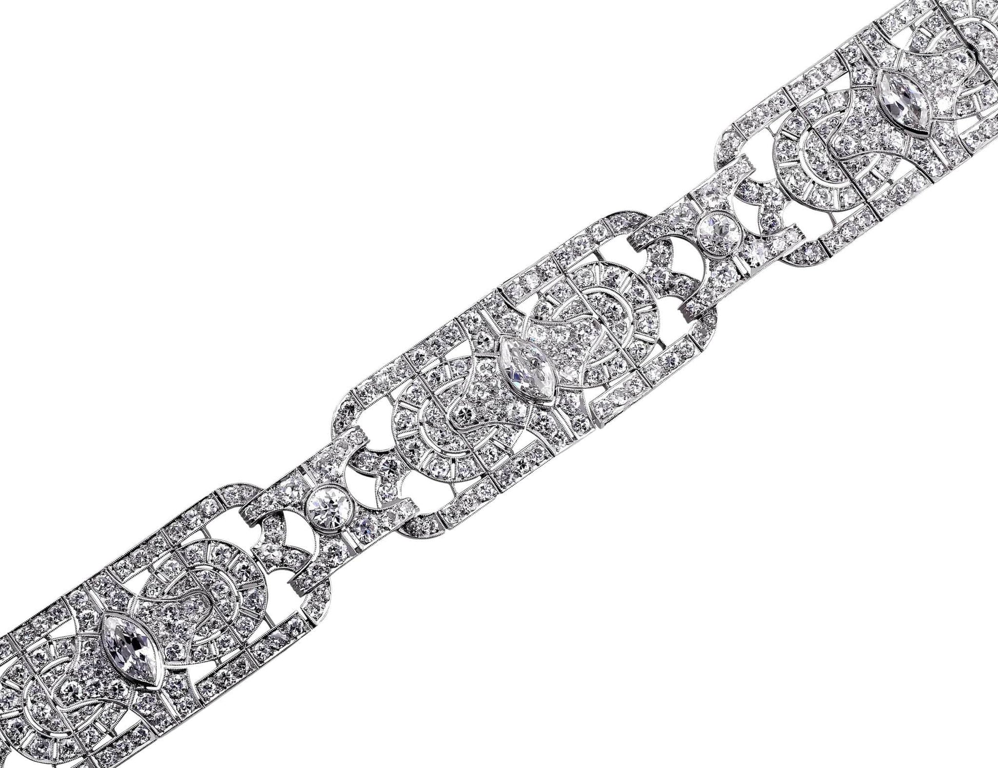 Art Deco Platinum Marquise Bracelet