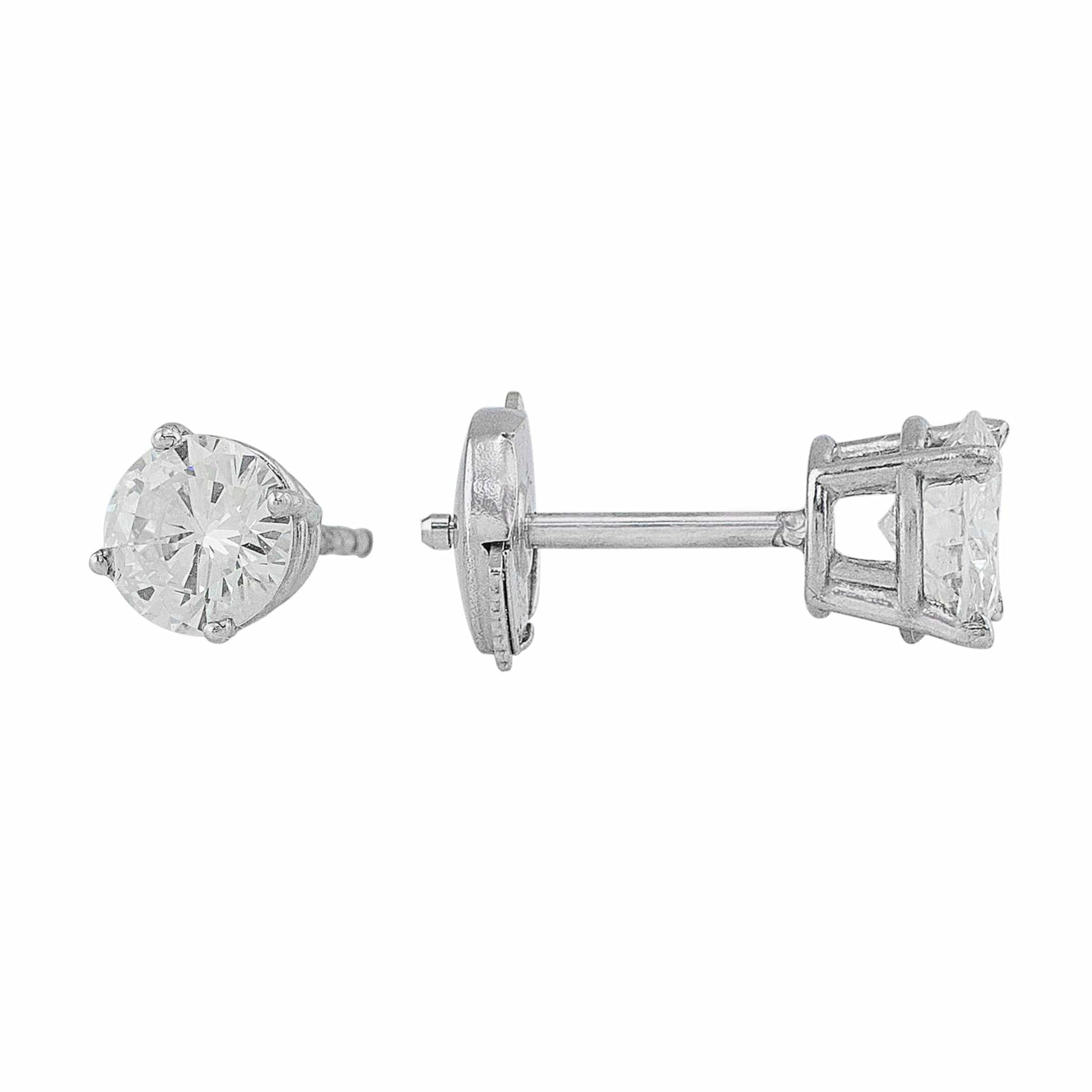 18k White Gold 1.28ctw Estate Diamond Studs