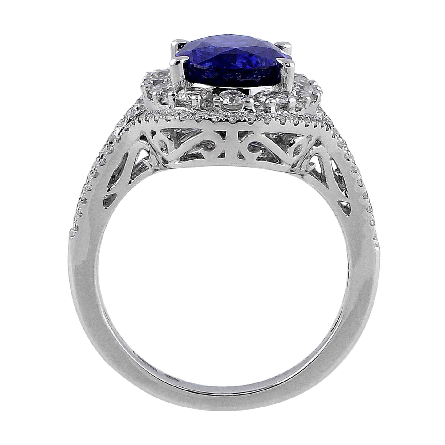 18k White Gold 4.20ct Sapphire Diamond Ring