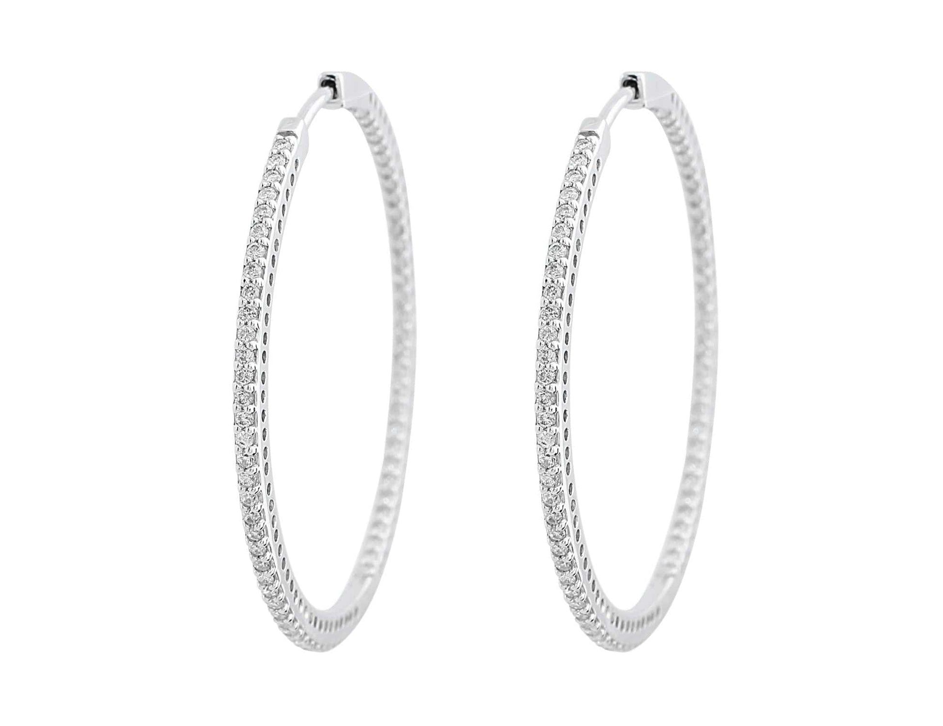 18k White Gold 1.25ct Diamond Hoop Earrings