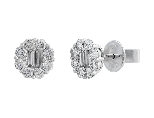 18k White Gold Baguette Diamond Earrings