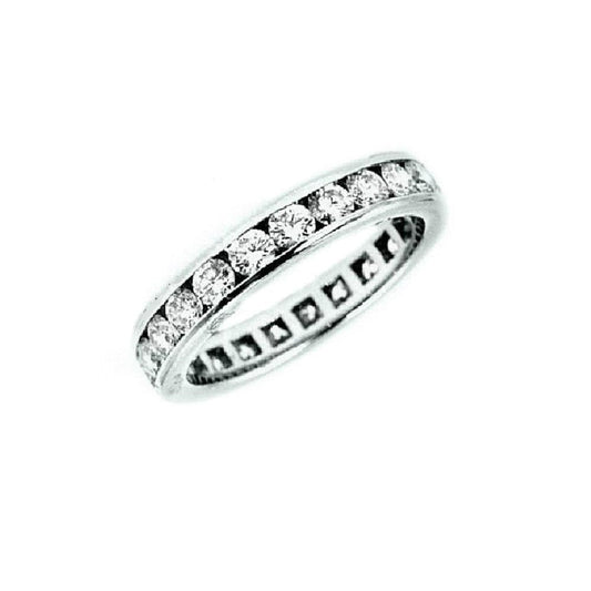 A Link 18K White Gold Diamond Eternity Wedding Band