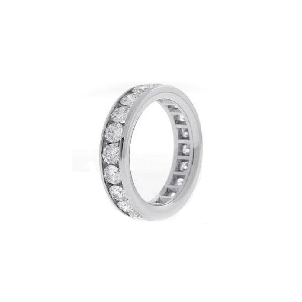 18K White Gold Channel Set Diamond Band