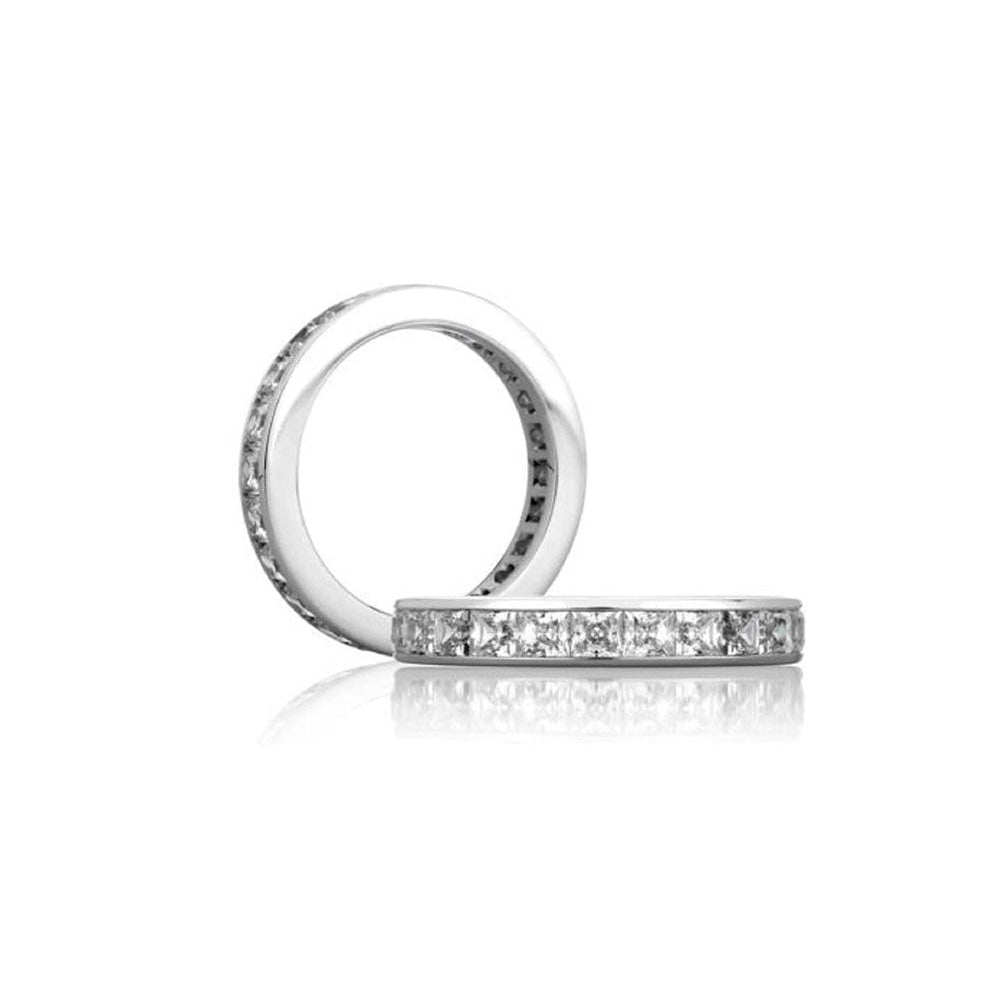 A Link 18K White Gold Channel Set Diamond Eternity Wedding Band