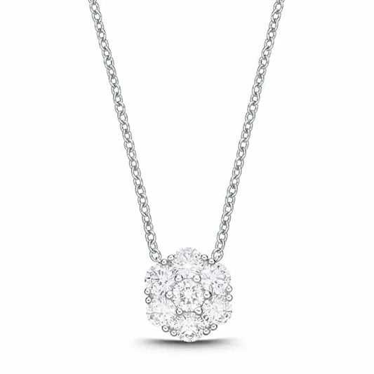 18K White Gold Diamond Necklace #FNCU15918008W72000