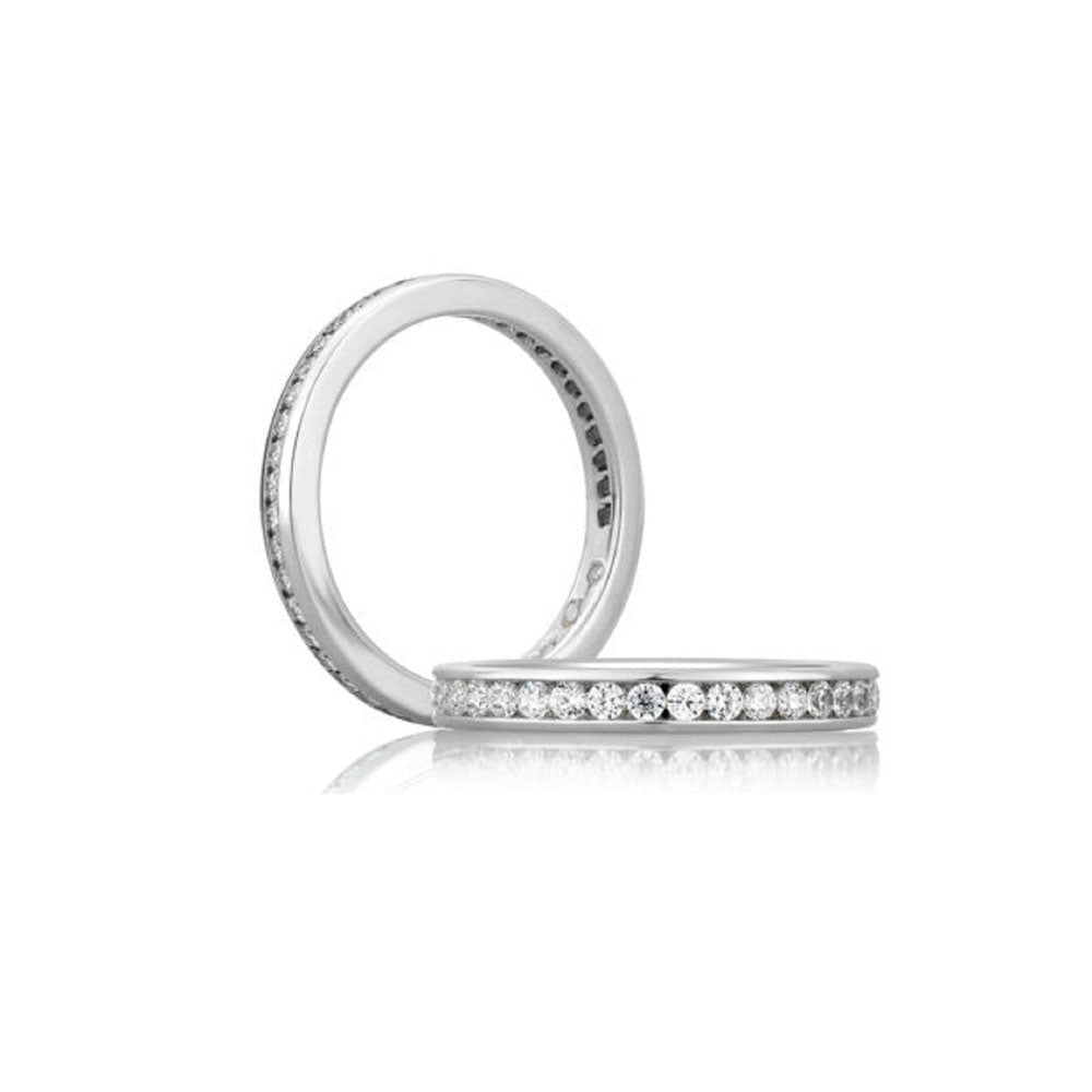 A Link Platinum Channel Set Diamond Band