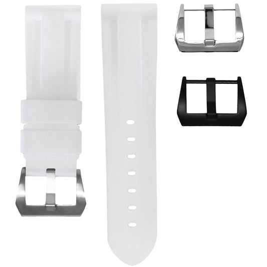 Arctic White Rubber Strap 26mm