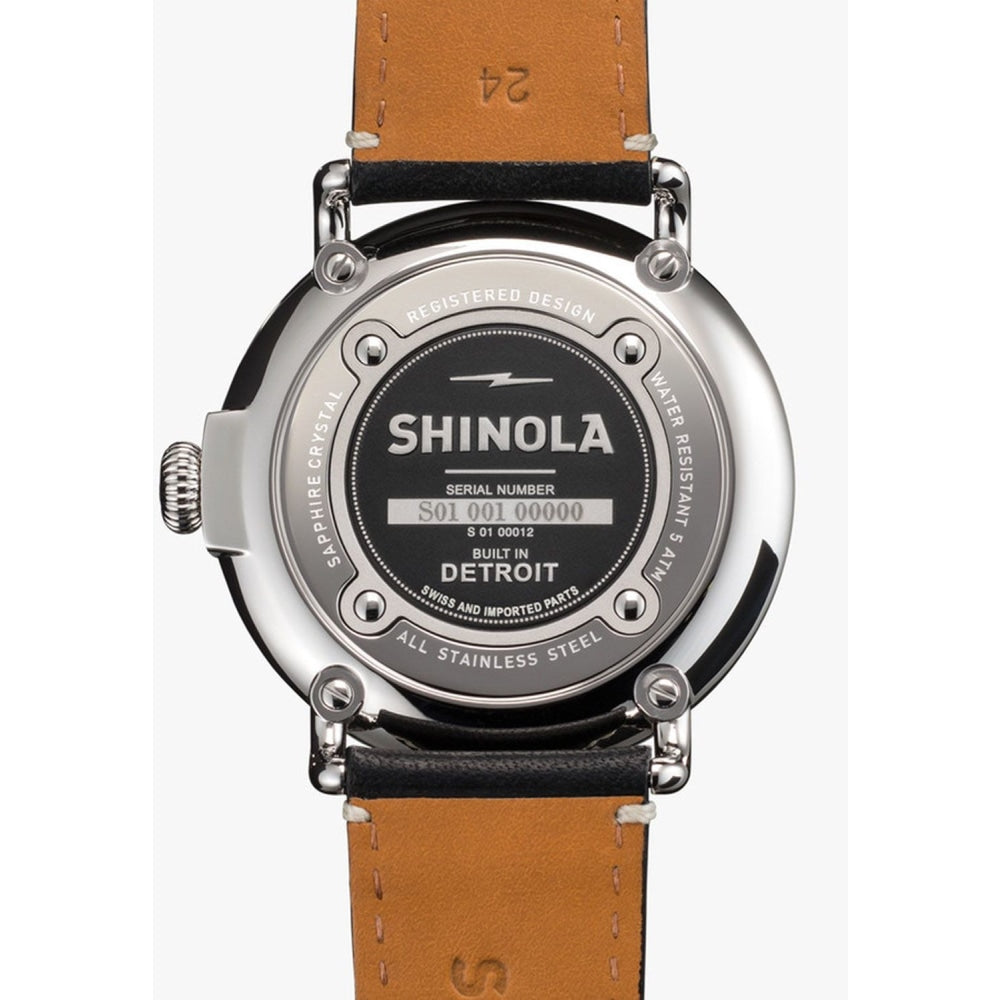 The Runwell Black Dial Leather Strap Watch, 47mm - S0110000012