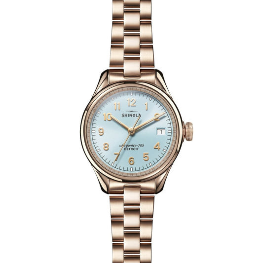 The Vinton 32mm Chambray Blue Dial Champagne Gold Womens Watch - S0120183135