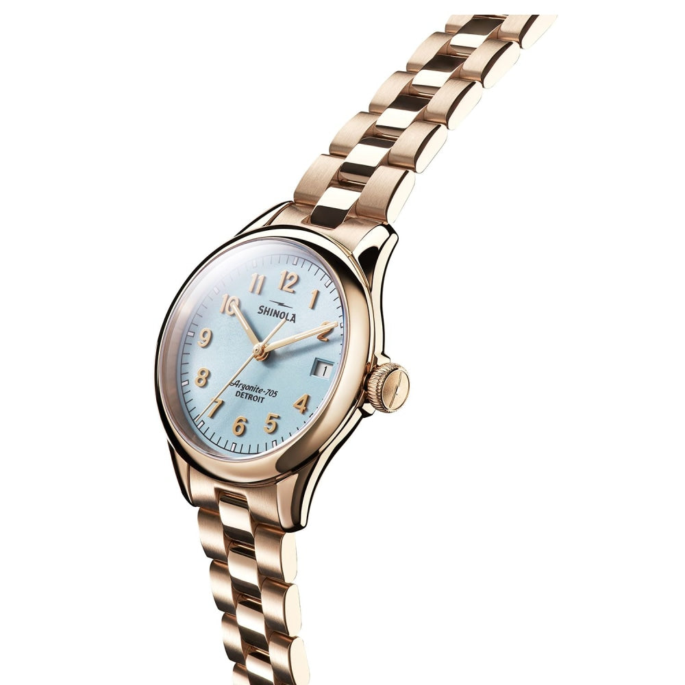 The Vinton 32mm Chambray Blue Dial Champagne Gold Womens Watch - S0120183135