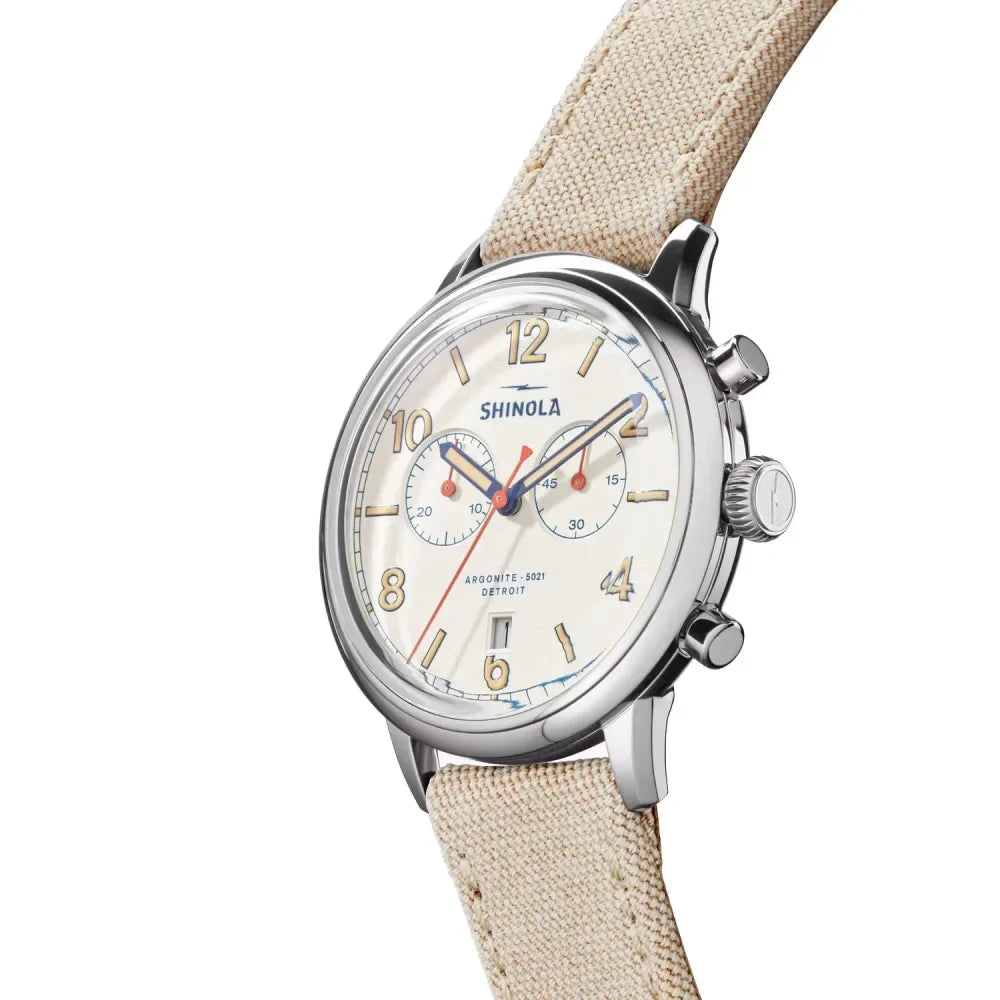 Traveler White Alabaster 2 Eye Chronograph Watch S0120245785