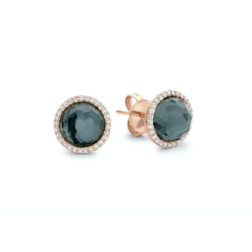 Tirisi 18K Rose Gold Hematite and Diamond Earrings