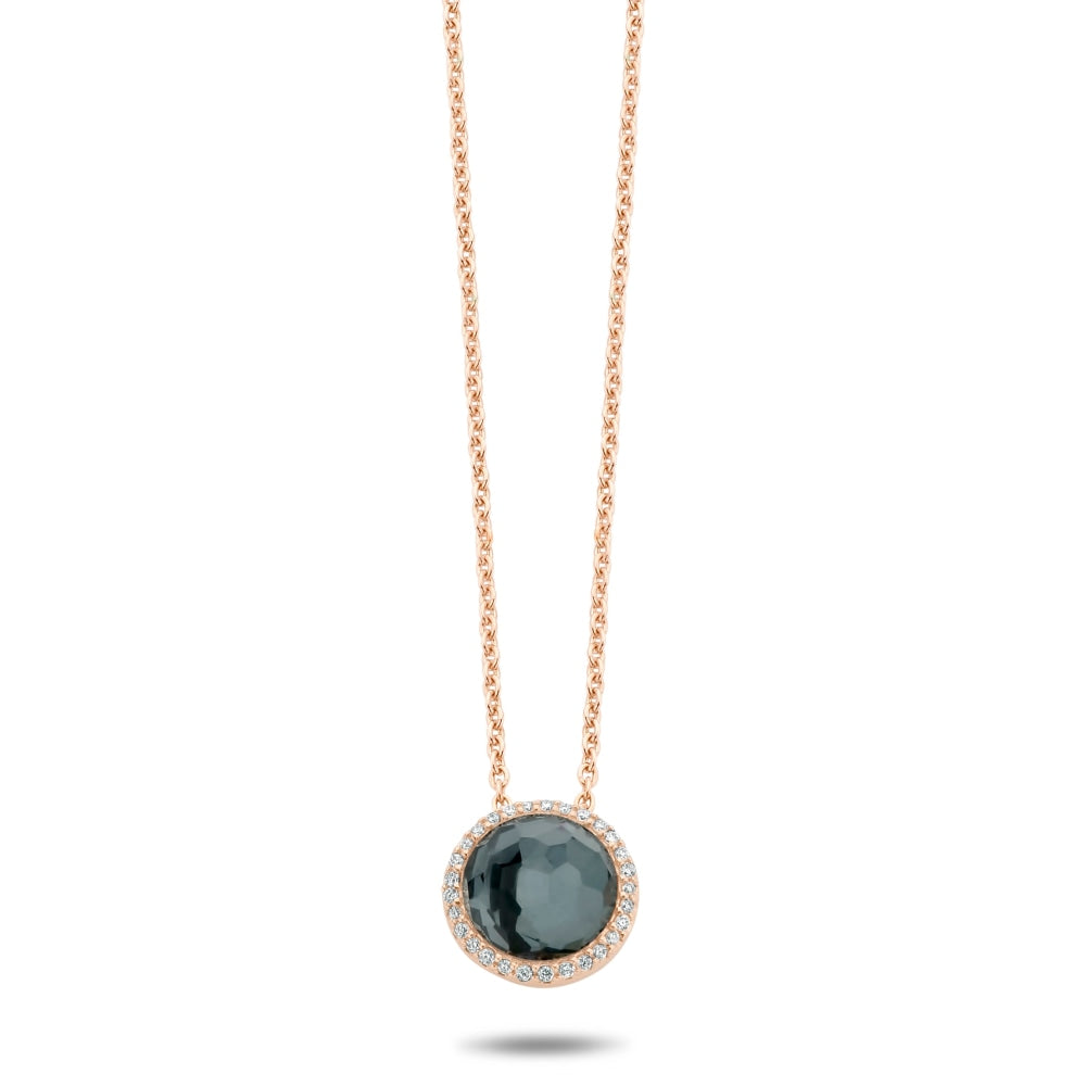 Tirisi 18K Rose Gold Hematite and Diamond Necklace